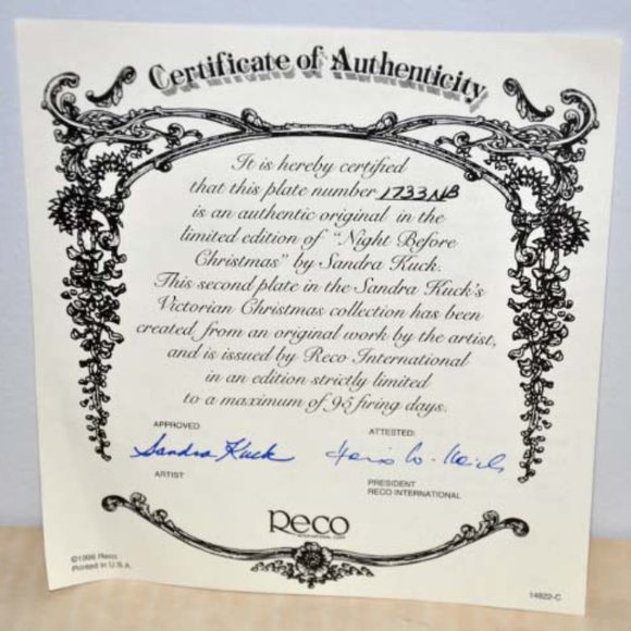 Rare Victorian Night Before Christmas Plate From Victorian Christmas Collection - Picture 7 of 7